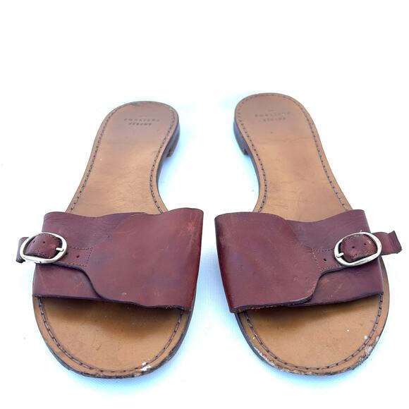 Sezane Heloise Low Mule Flats Leather Brown Sandals Natural Heritage 9 - Picture 5 of 11